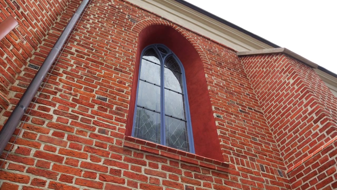 Historic Gothic Church Exterior with Brickwork Details