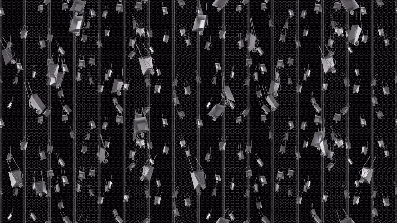 el sitio de construcción de la carretilla de fondo del bucle de la baldosa cayendo