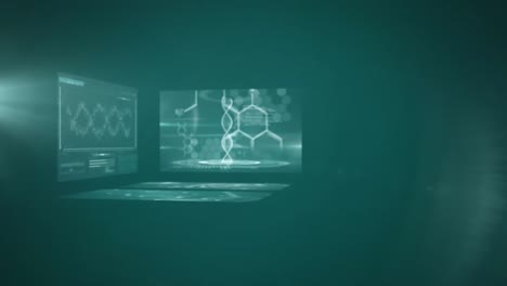 video generado digitalmente de un punto de luz brillante y procesamiento de datos médicos
