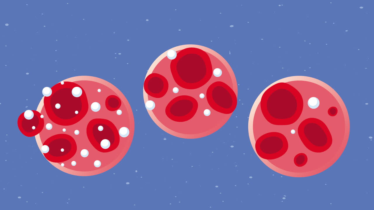 sangre con diabetes conjunto de vista microscópica