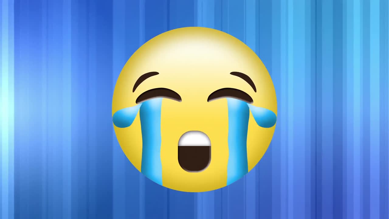 video generado digitalmente de un emoji llorando