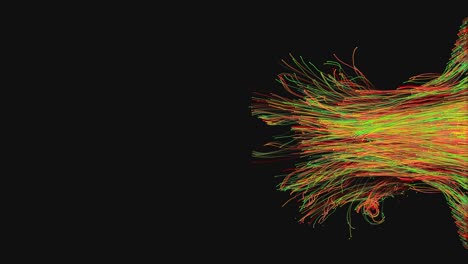 magia de partículas multicolores con fondo negro
