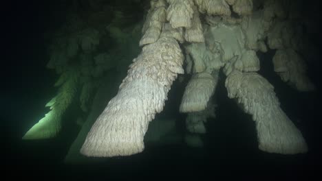 clusters of unique bell speleothems