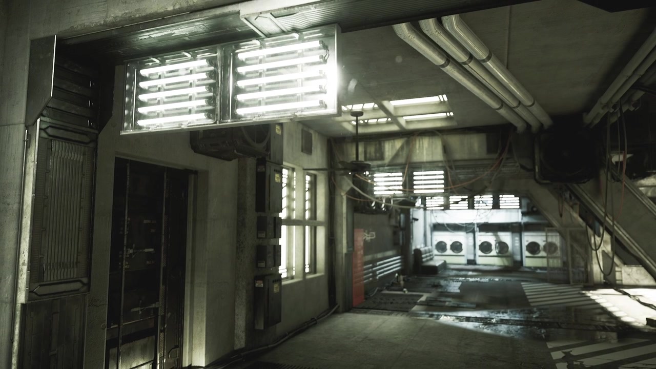 Sunshine floods functional laundry space with contrasting industrial elements