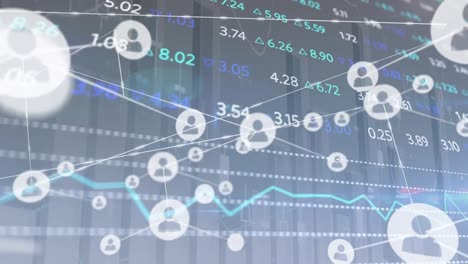 animación de conexiones a través de números y gráficos