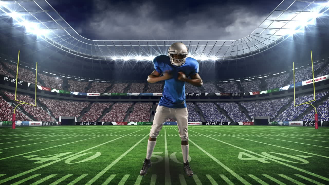 jugador de fútbol americano en el campo