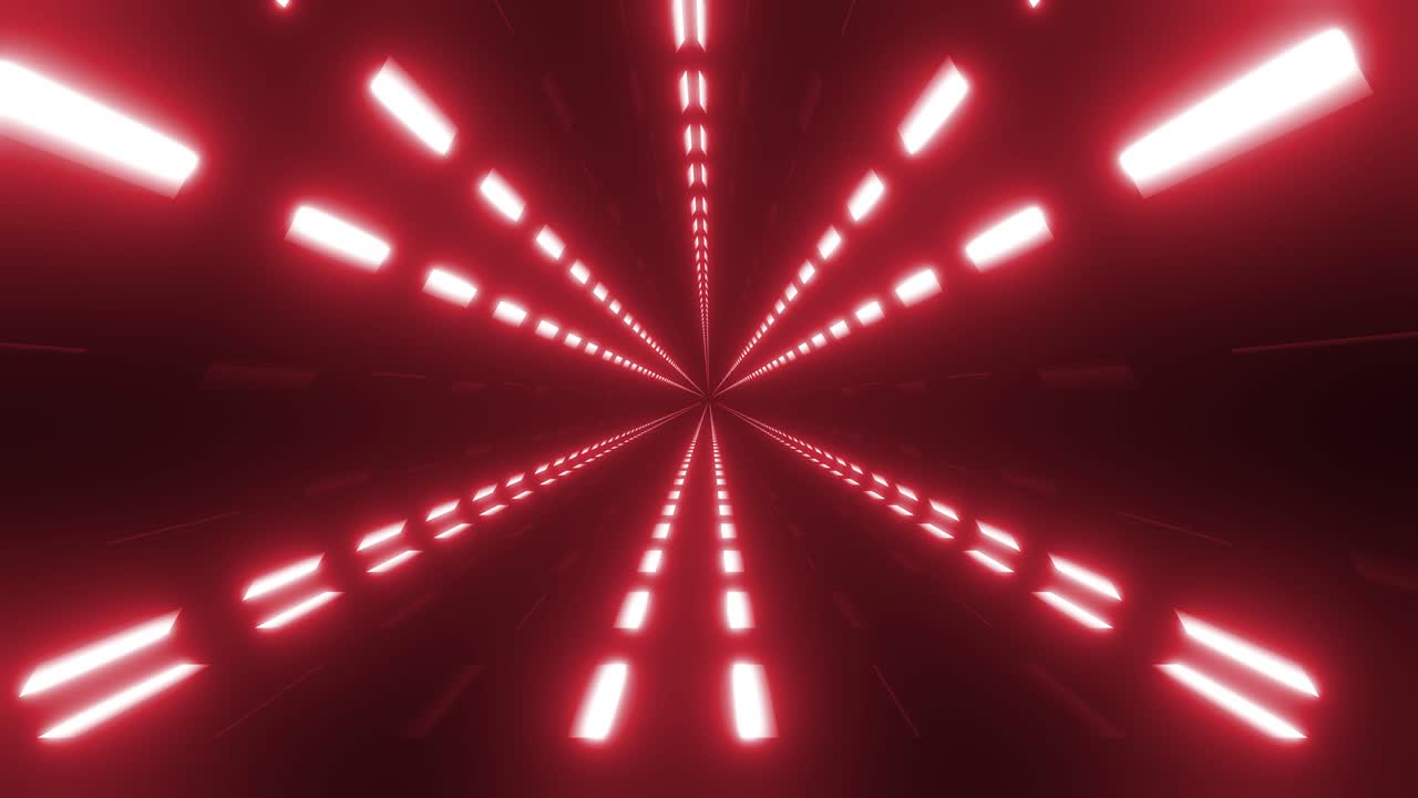 Red Neon Glowing Tunnel