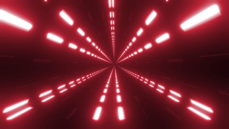 Red Neon Glowing Tunnel