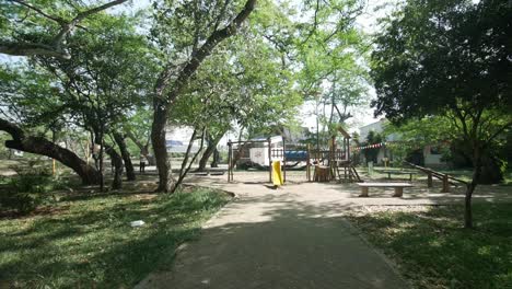 dolly in shot damaged kids park carrizal giron santander