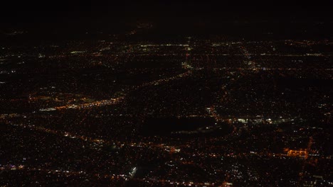 landing in large city at night