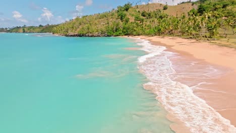 l'océan tropical bleu brillant et la plage bordée de palmiers, la plage colorée