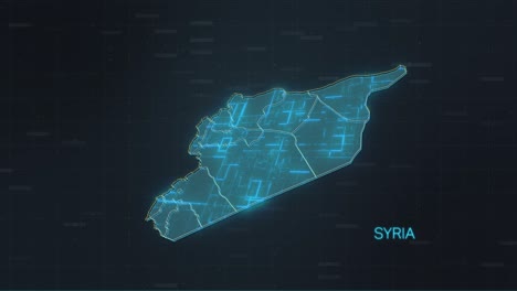 syria map with world map