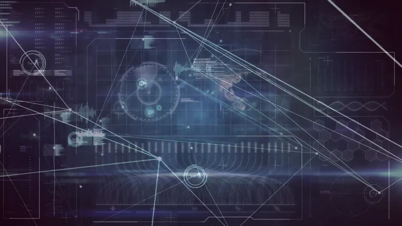 Animation of network of connections over data processing