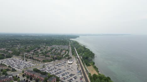 overhead aerial of rouge walking trails and sandy coastline