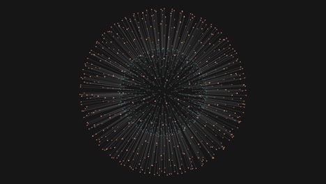 futuristic sphere with neon glitters and lines on black galaxy