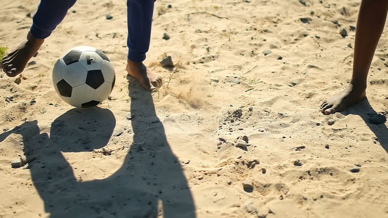 jugador jugando al fútbol en el suelo 4k