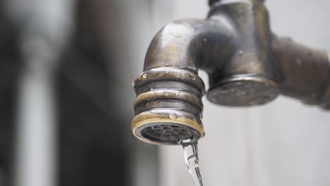 a close-up of a dripping faucet