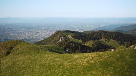 Amazing-aerial-view-over-Mount-Grappa-and-tortuous-country-road