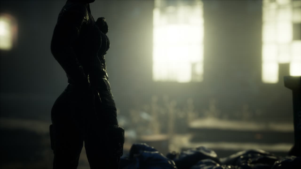 mujer en el estilo de cyberpunk y postapocalypse