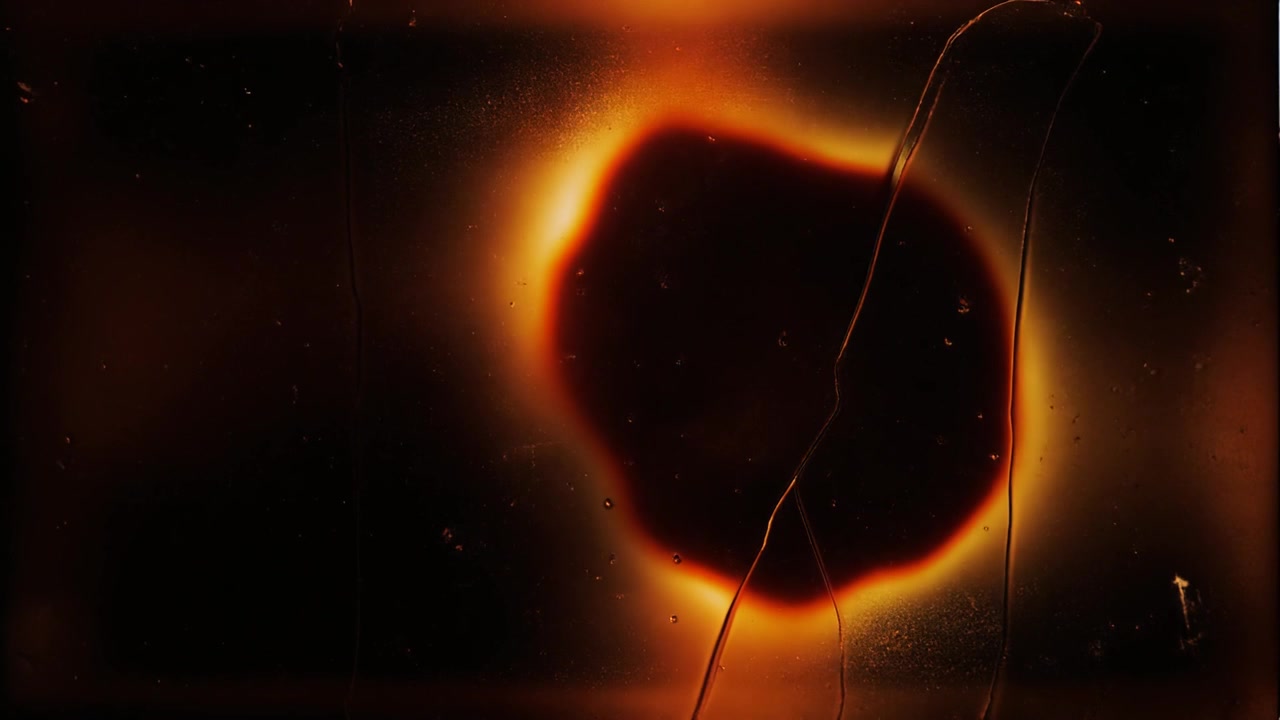Abstract Burning Film Effect with Glowing Orange Light