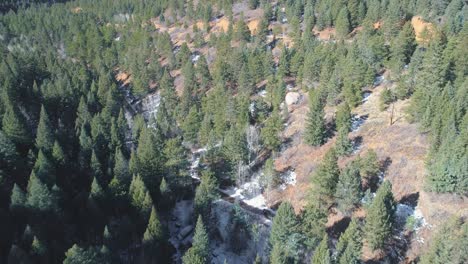 Aerial-footage-from-Helen-Hunt-Falls-recreational-area-near-Colorado-Springs-Colorado