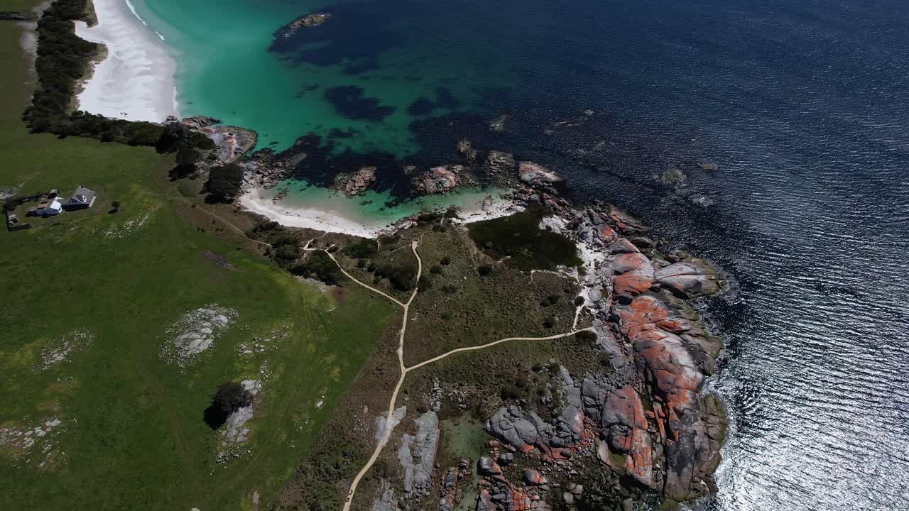 Honeymoon Beach, The Gardens, Tasmania, Australia - Drone Shot