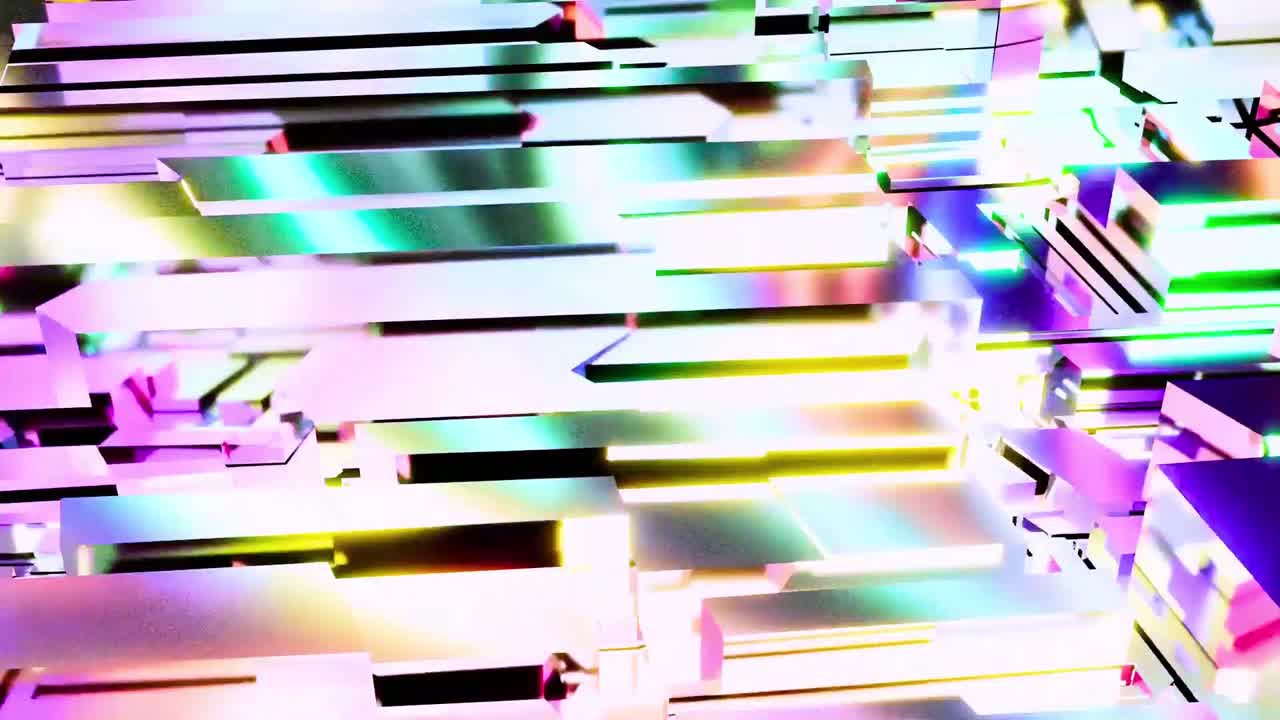 Dynamic Abstract Geometric Shapes with Holographic Light Reflections