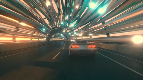 futuristic tunnel road trip