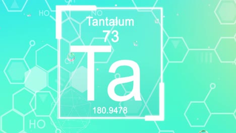 animation of chemical formula with elements over bubbles on blue background