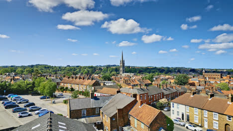 aerial video of medieval louth, showcasing st