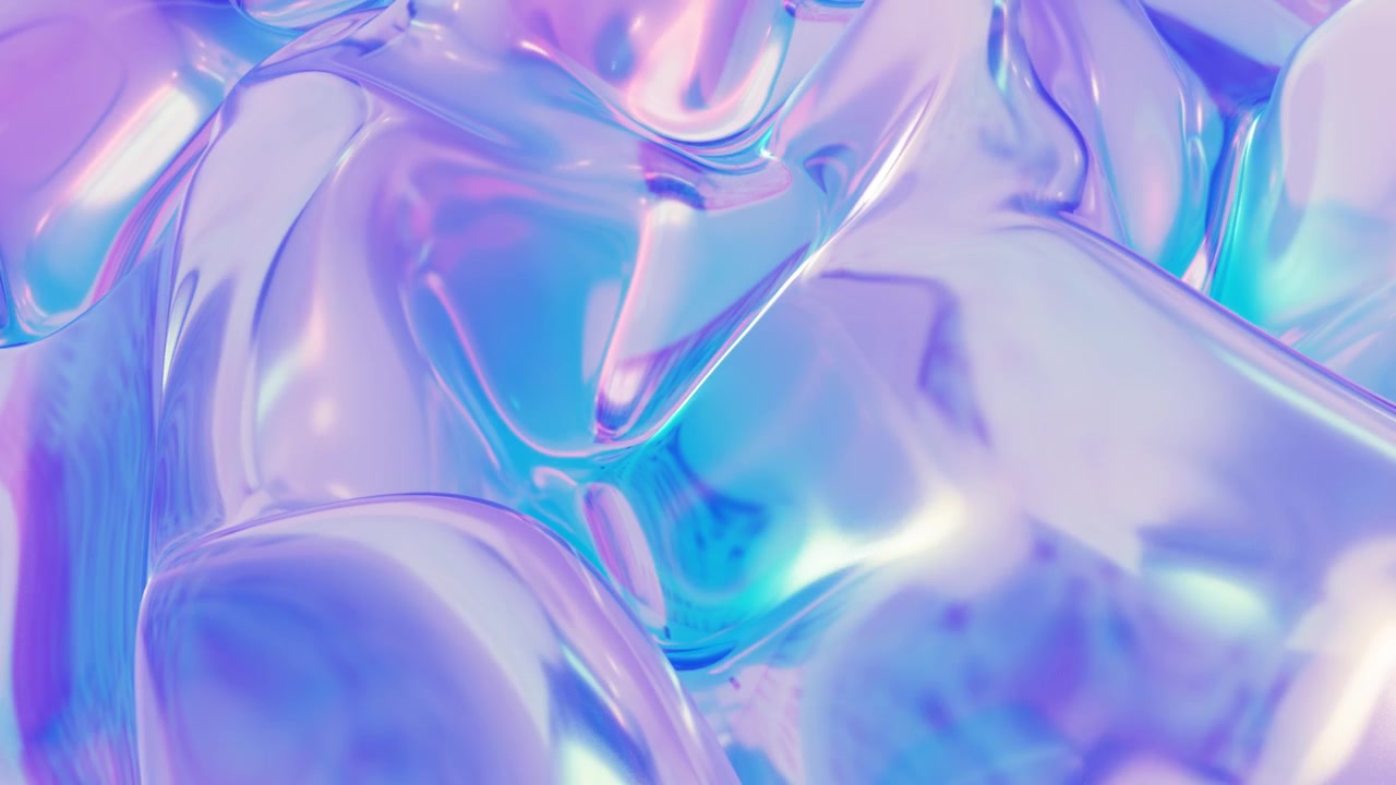 Onde fluide iridescenti astratte con colori pastello olografici