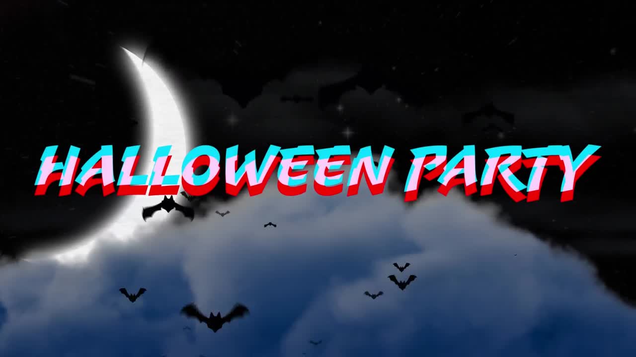 박 ⁇  위의 할로윈 파티 텍스트의 애니메이션