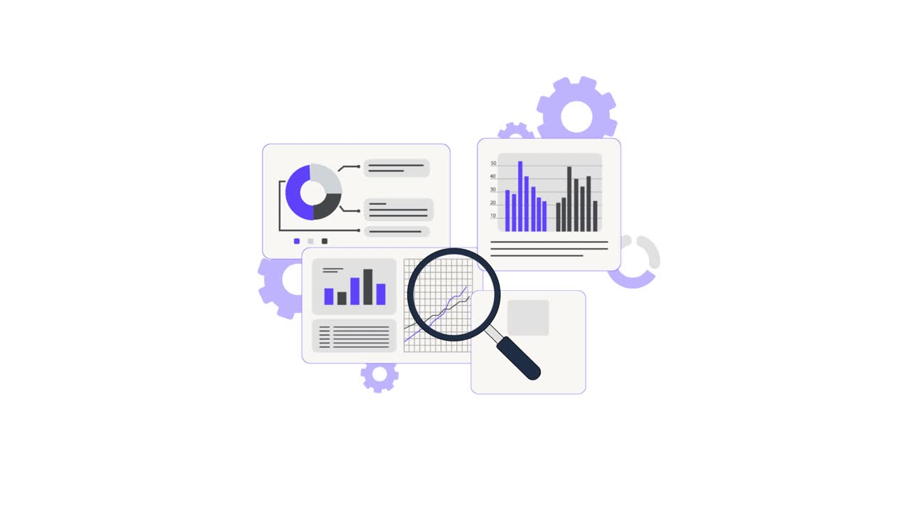 Animated Data Visualization and Business Analytics Concept