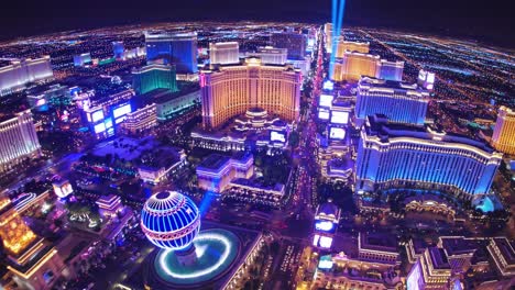 las vegas strip at night from above