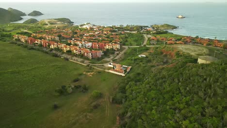 neighborhood blocks in venezuela near ocean during sunset time