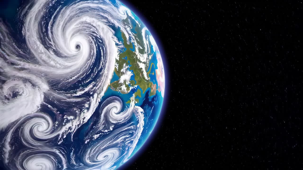 Earth with Storms and Weather Patterns