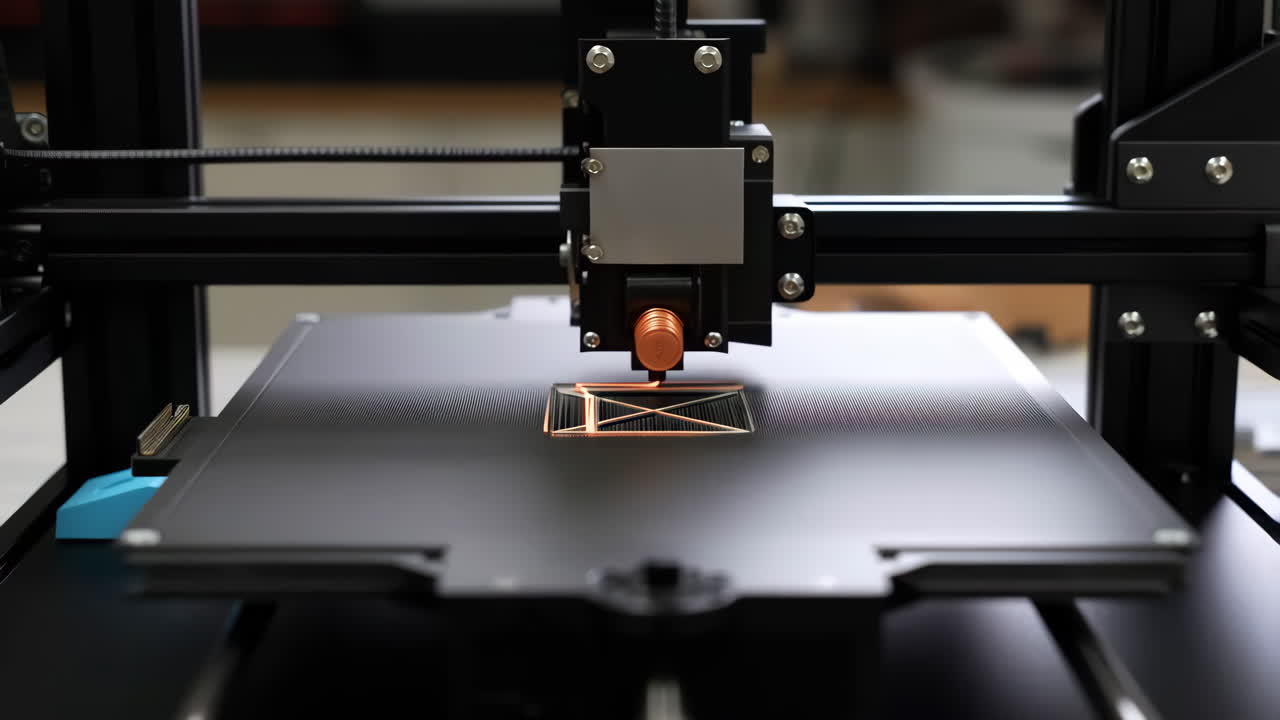 A 3D printer creating a design
