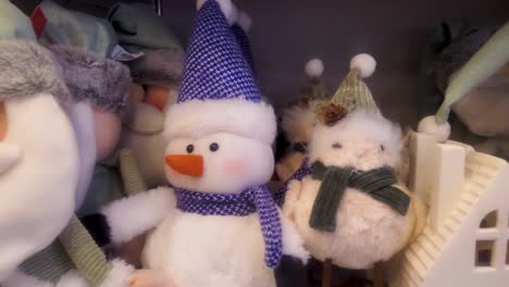 heartwarming and festive depiction of christmas with friendly stuffed toys on store shelf