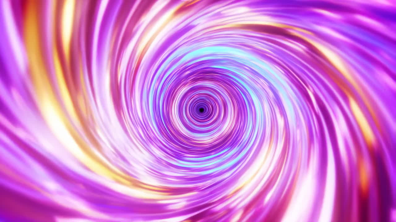 Vibrant Purple Vortex Tunnel Swirling With Motion, Hypnotic Spiral Lights In Neon Magenta And Cyan, Shimmering