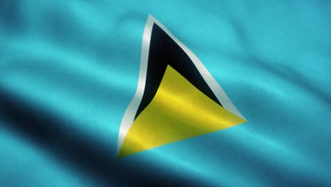 saint lucia flag waving in the wind. national flag of saint lucia. sign of saint lucia seamless loop animation. 4k