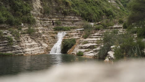 waterfall in nature reserve cavagrande in sicily