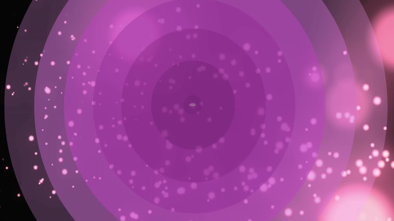 Animation de texte de sensibilisation au cancer sur des cercles roses