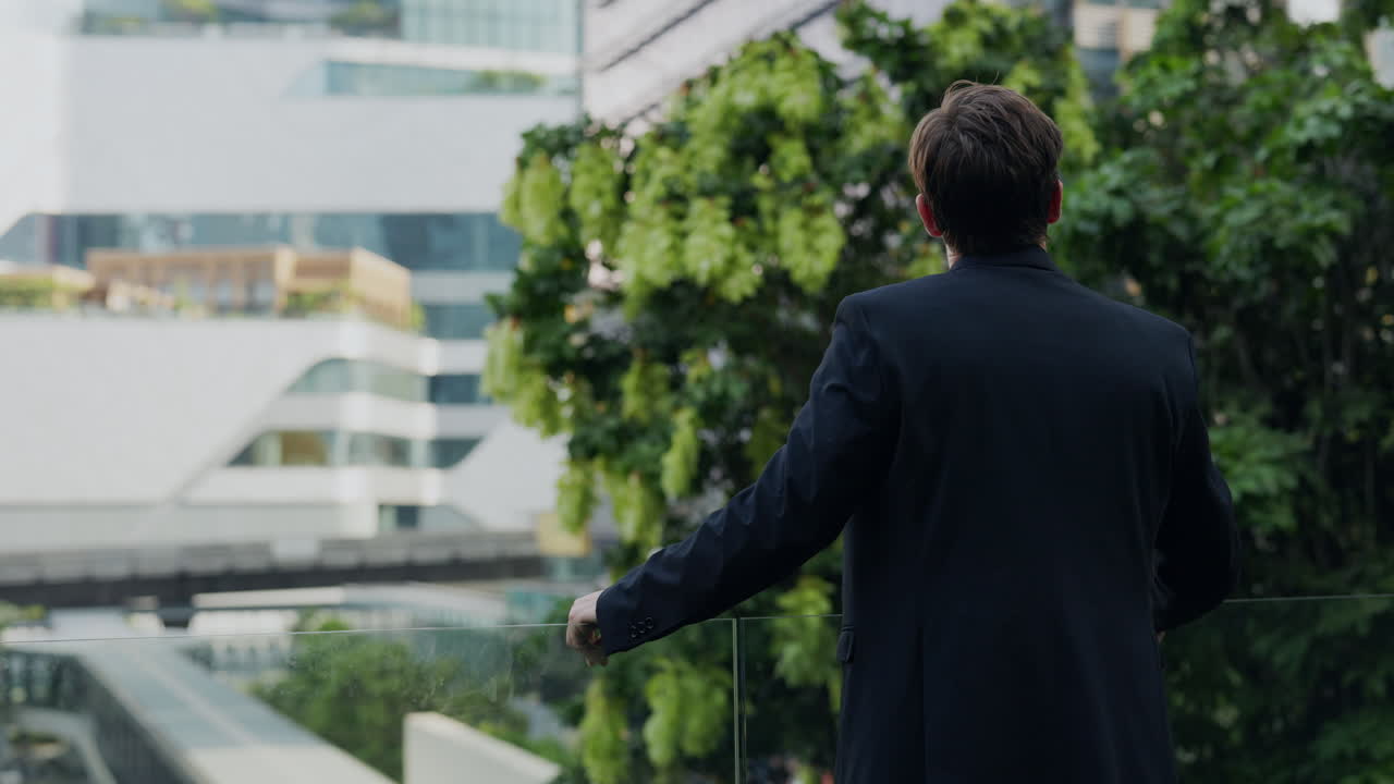 Businessman looking at the city view