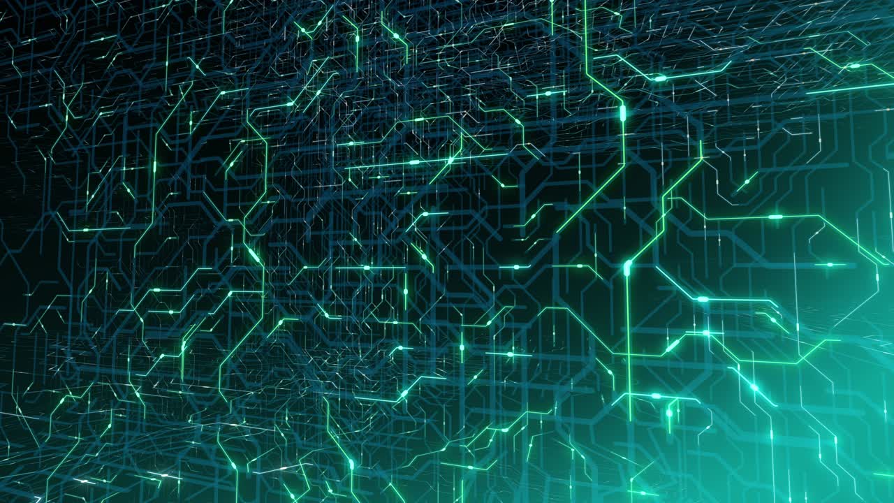 bucle sin costuras de 4 k de placa de circuitos impresos (pcb) en movimiento