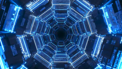 abstract futuristic neon tunnel