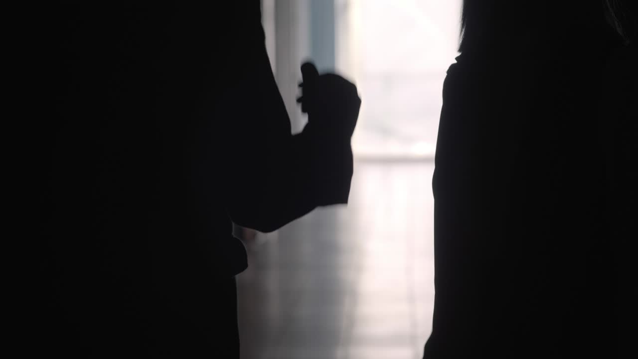 siluetas de socios de negocios que se dan la mano