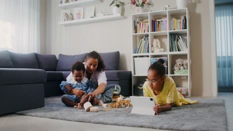 family enjoying quality time together at home