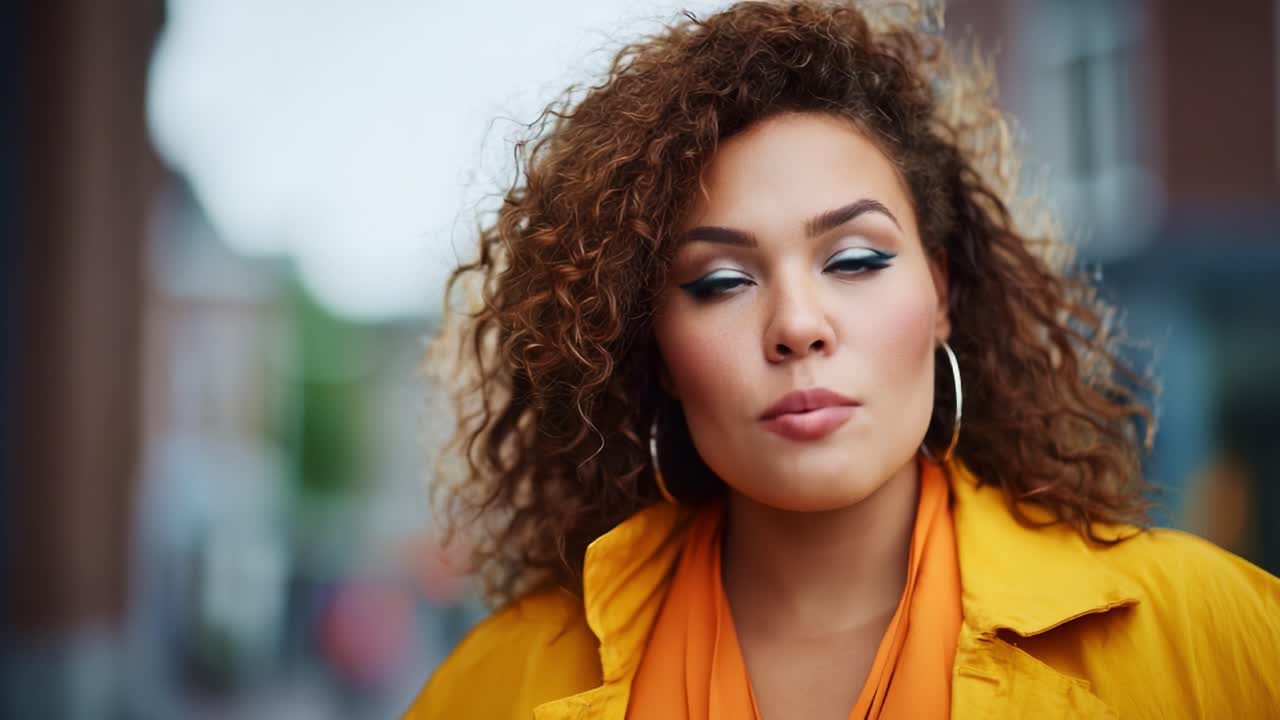 Persona sicura di sé che mette in mostra scelte di moda audaci con colori vivaci e capelli distintivi in un ambiente urbano all'aperto