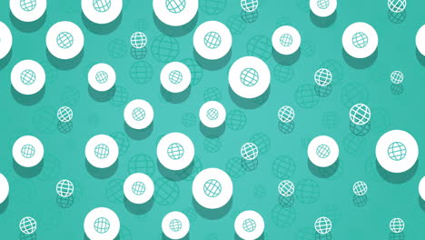 social globe network icons pattern on blue gradient