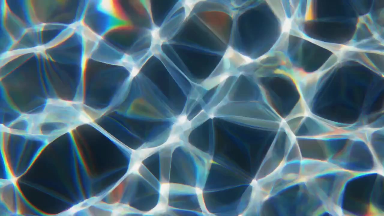 Abstract Caustic Light Patterns Reflecting on Water Surface